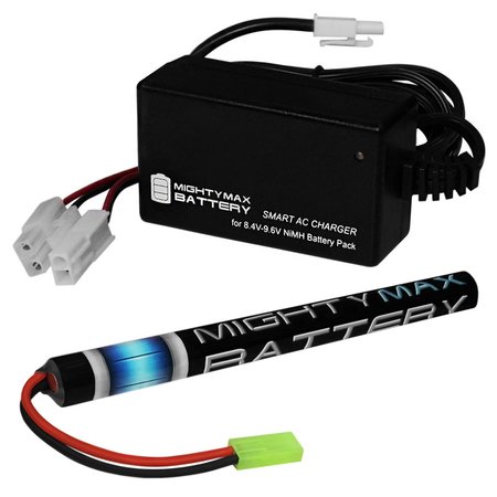 MIGHTY MAX BATTERY 8.4V 1600mAh Replaces 410 FPS CYMA AK-74UN VPower CM035 Airsoft With Charger MAX3440582